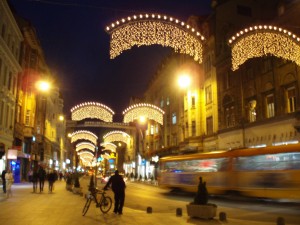 Sarajevo lit up for Ramadan, Fall 2007